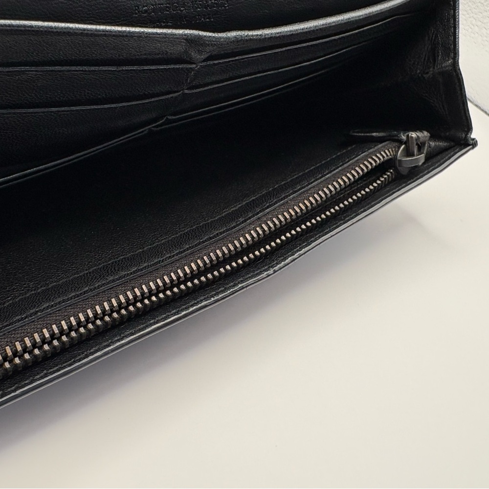 Bottega Veneta Intrecciato Leather Flap Wallet dark navy Wallet-unique - Picture 10 of 13